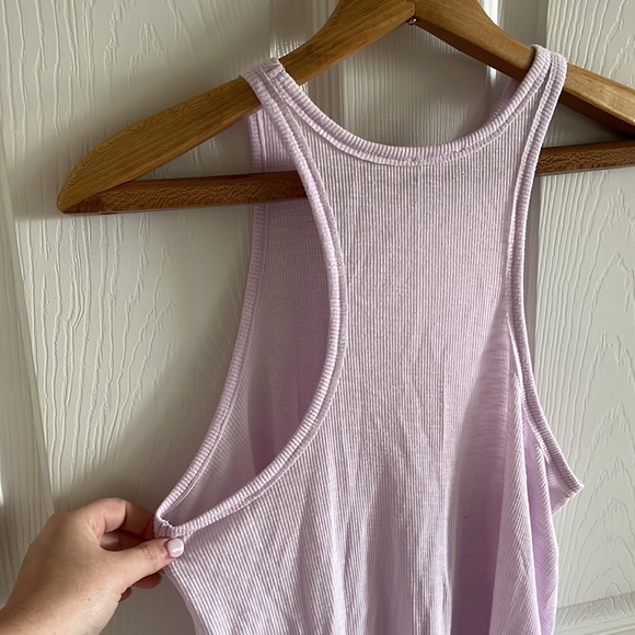 Intimately Free People Light Purple Ribbed Razor Back Longline Tank Top Size S - Picture 5 of 8